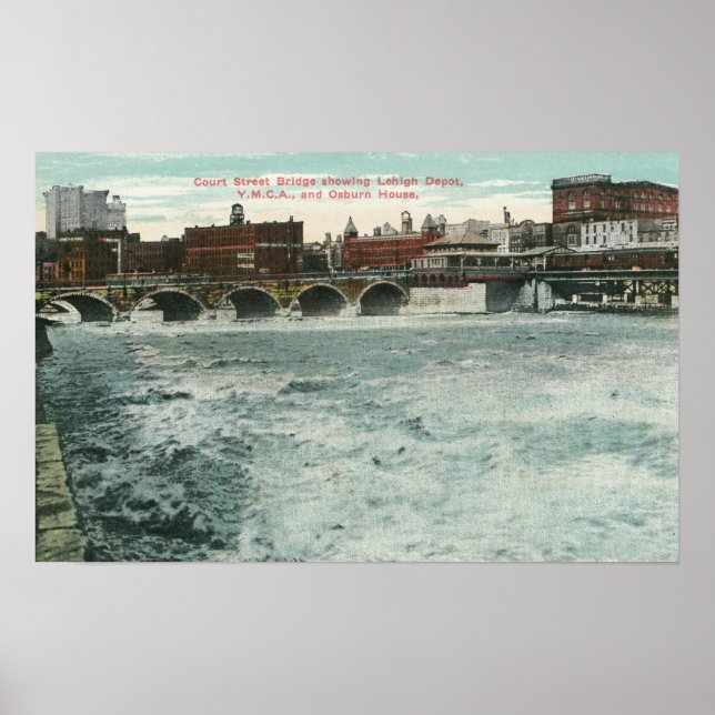 Ansicht der Court Street Bridge mit Blick auf Lehi Poster (Vorne)