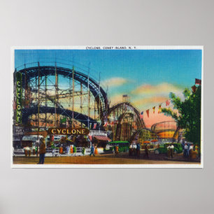 Ansicht der Cyclone Rollercoaster # 1 Poster