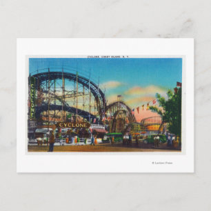 Ansicht der Cyclone Rollercoaster # 1 Postkarte