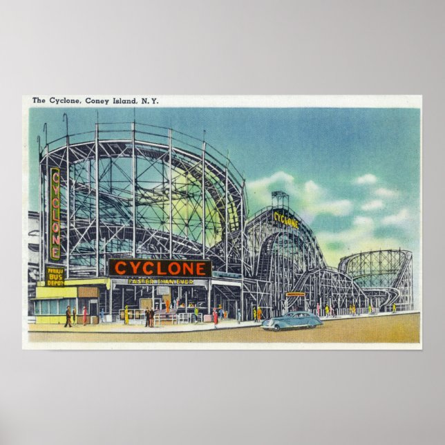 Ansicht der Cyclone Rollercoaster # 2 Poster (Vorne)