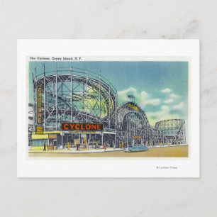 Ansicht der Cyclone Rollercoaster # 2 Postkarte