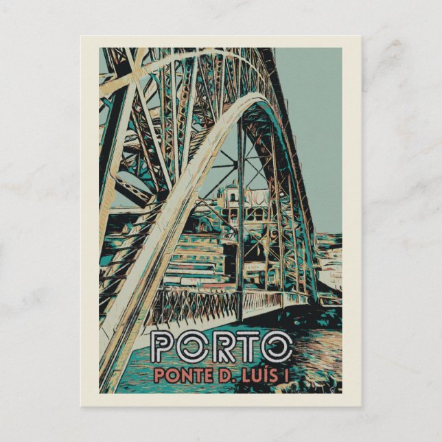Ansicht der D. Luis Bridge Abbildung Porto Portuga Postkarte (Vorderseite)