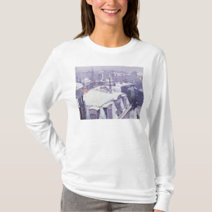 Ansicht der Dächer oder der Dächer unter Schnee, T-Shirt