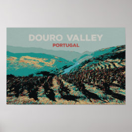 Ansicht der Douro-Taldarstellung, Portugal Poster