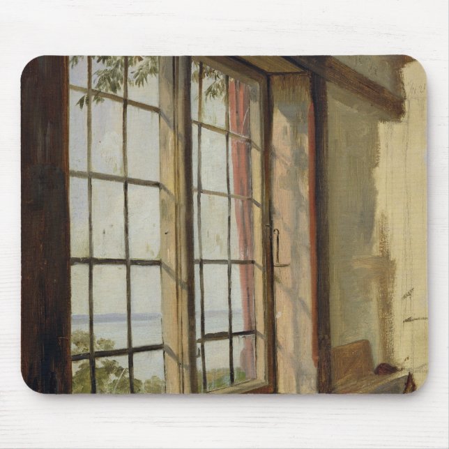 Ansicht der Elbes durch ein Fenster, 1838 Mousepad (Vorne)
