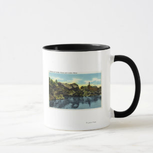 Ansicht der Fälle und des alten Mannes Tasse
