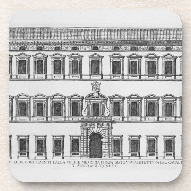 Ansicht der Fassade des Lateran Palastes, Rom, Co Getränkeuntersetzer (Vorderseite)