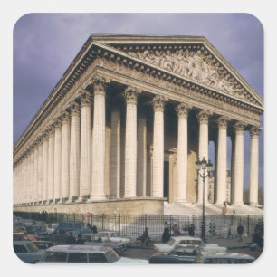 Ansicht der Fassade von La Madeleine Quadratischer Aufkleber