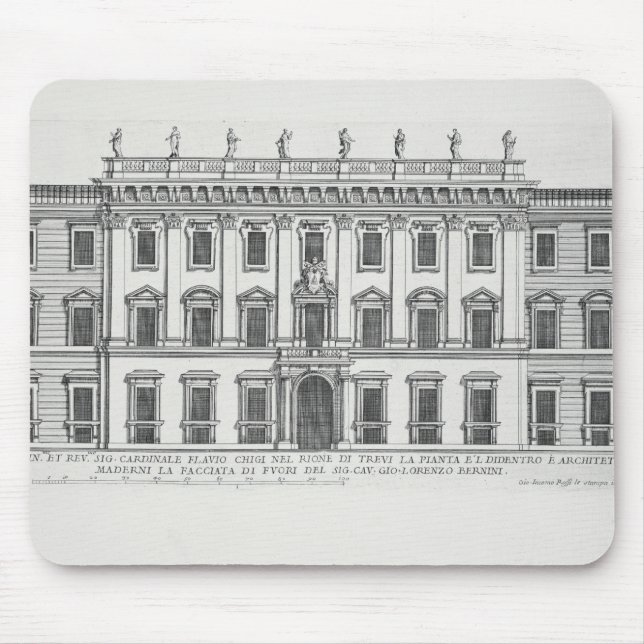 Ansicht der Fassade von Palazzo Chigi, Rom, Mousepad (Vorne)