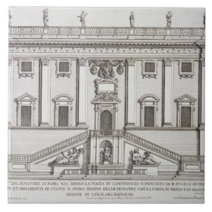 Ansicht der Fassade von Palazzo Senatorio im Fliese