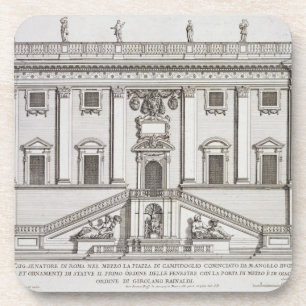 Ansicht der Fassade von Palazzo Senatorio im Getränkeuntersetzer