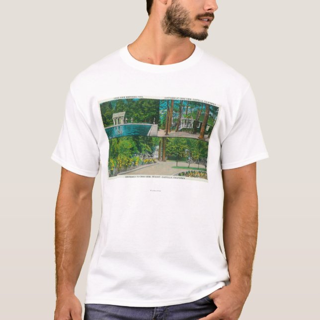 Ansicht der Felsspitzen-Ansicht ResortCastella, CA T-Shirt (Vorderseite)