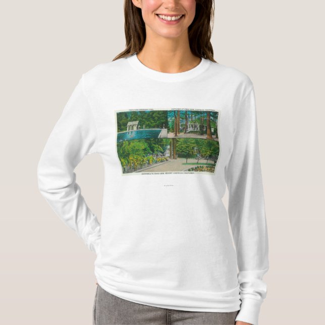 Ansicht der Felsspitzen-Ansicht ResortCastella, CA T-Shirt (Vorderseite)
