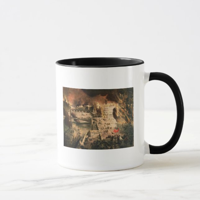 Ansicht der Feuer in Paris während der Kommune Tasse (Rechts)