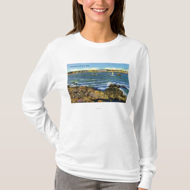 Ansicht der Fischerboote von York-Strand T-Shirt (Vorderseite)