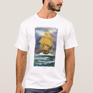 Ansicht der Fregatte-Konstitution, alter Ironsides T-Shirt