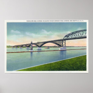 Ansicht der Friedensbrücke über dem Niagara Flus Poster