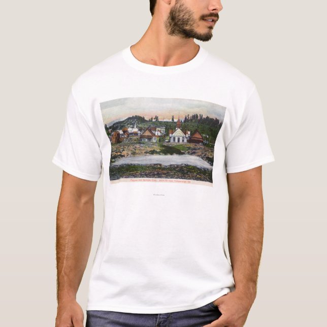 Ansicht der Frühlinge und der Stadt T-Shirt (Vorderseite)