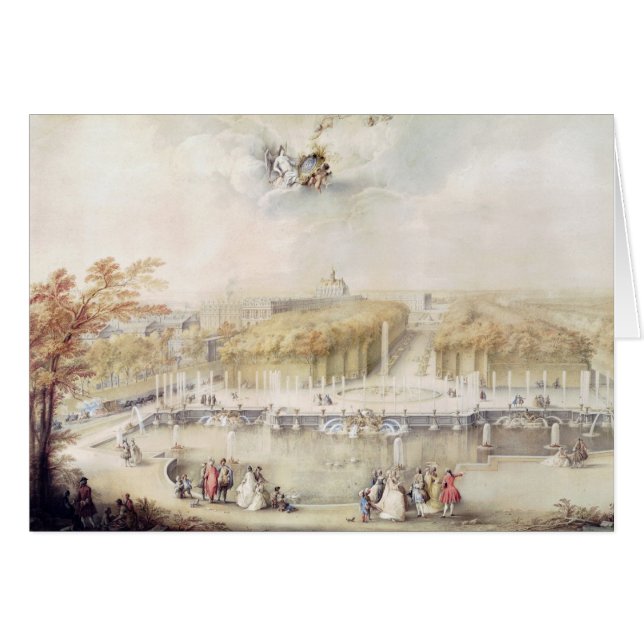 Ansicht der Gärten und des Chateaus von Versailles (Vorderseite (Horizontal))