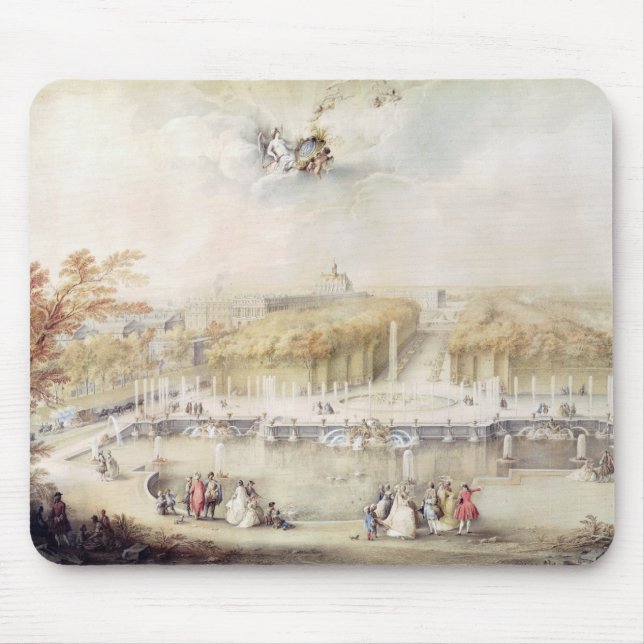 Ansicht der Gärten und des Chateaus von Versailles Mousepad (Vorne)