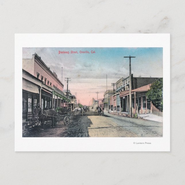 Ansicht der Geschäftsbereiche mit Pferdetransporte Postkarte (Vorderseite)