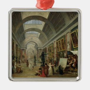 Ansicht der großartigen Galerie des Louvre, 1796 Silbernes Ornament