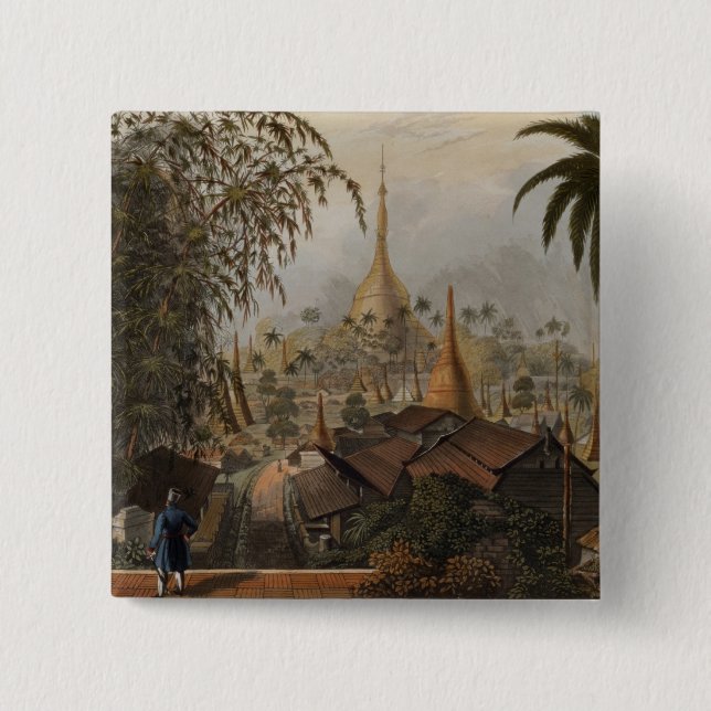 Ansicht der großen Dagon Pagode und des Button (Vorderseite)