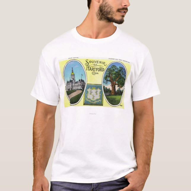 Ansicht der Hauptstadt Gbd und des Eichen-Baums T-Shirt (Vorderseite)