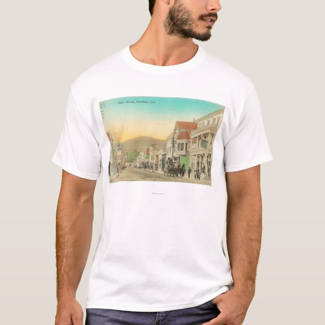 Ansicht der Hauptstraße, Pferdewagen T-Shirt (Vorderseite)