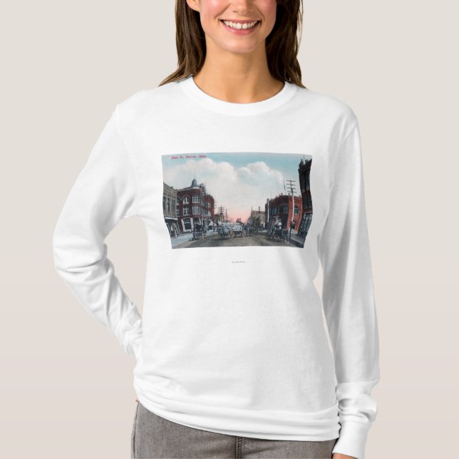 Ansicht der Hauptstraßen-und Pferdewagen T-Shirt (Vorderseite)