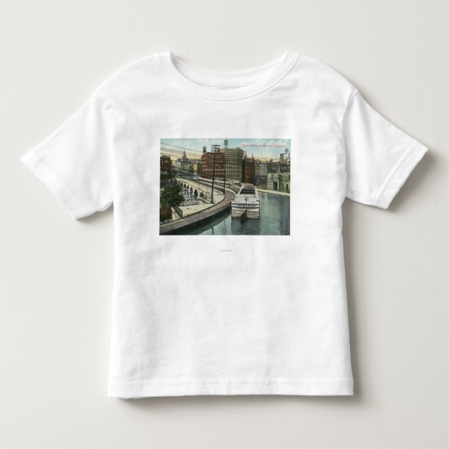 Ansicht der Kanal-Boote, die über den Aquädukt Kleinkind T-shirt (Vorderseite)