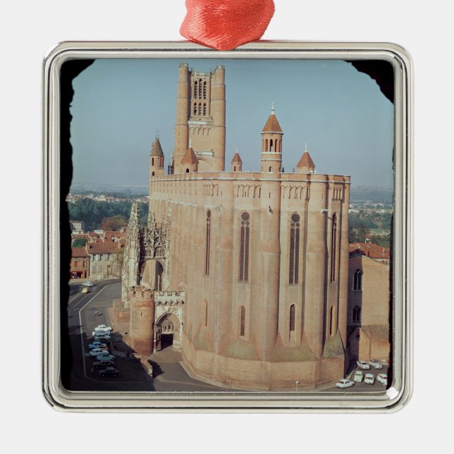 Ansicht der Kathedrale von Sainte-Cecile Silbernes Ornament (Vorne)