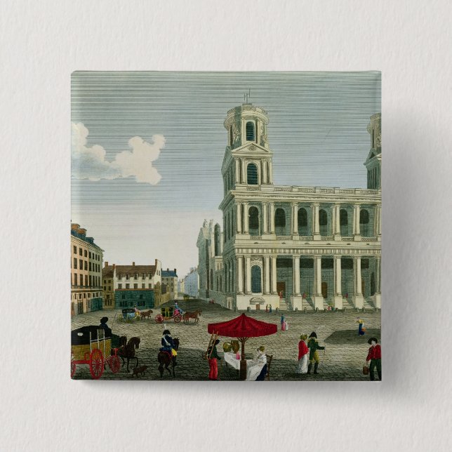 Ansicht der Kirche des Heiligen-Sulpice Button (Vorderseite)