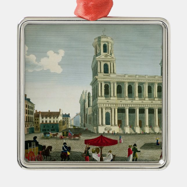 Ansicht der Kirche des Heiligen-Sulpice Ornament Aus Metall (Vorne)