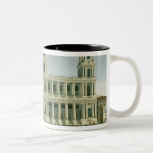 Ansicht der Kirche des Heiligen-Sulpice Zweifarbige Tasse
