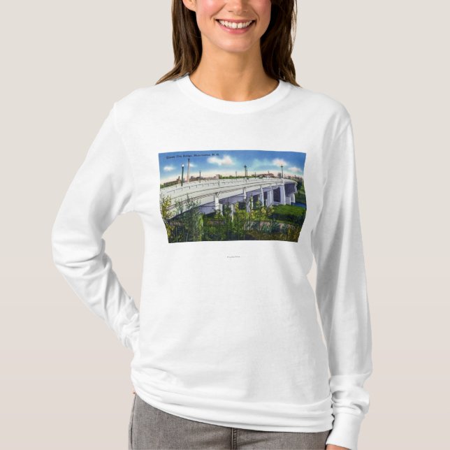 Ansicht der Königin-Stadt-Brücke T-Shirt (Vorderseite)