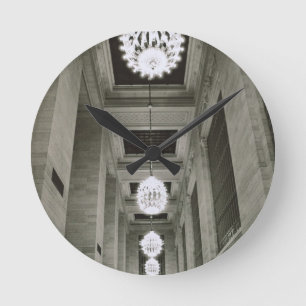 Ansicht der Lampen (b/w Foto) Runde Wanduhr