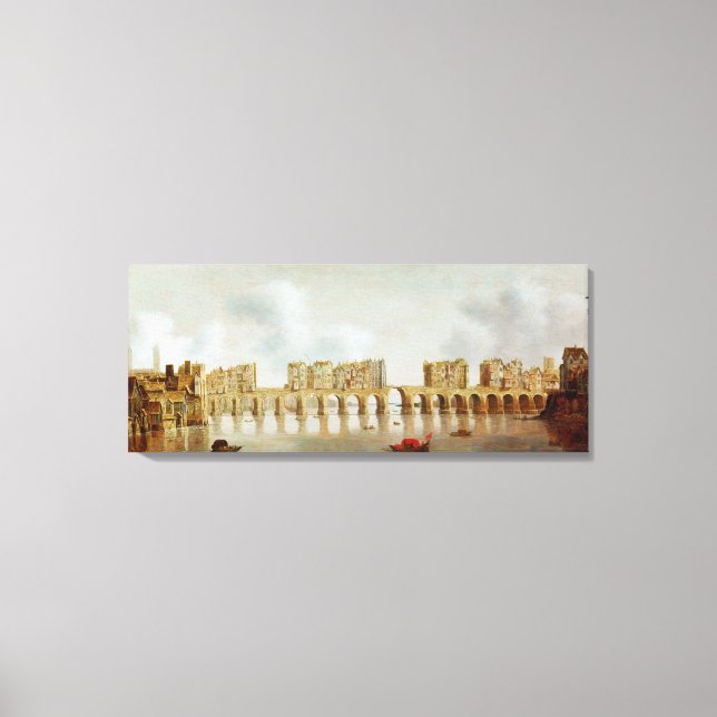 Ansicht der London Bridge, c.1632 (Öl auf Tafel) Leinwanddruck (Vorderseite)