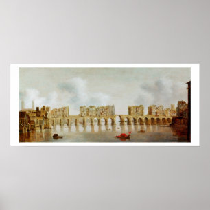 Ansicht der London Bridge, c.1632 (Öl auf Tafel) Poster