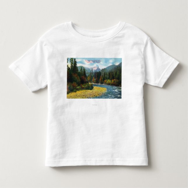 Ansicht der Löwen und des Capilano Flusses Kleinkind T-shirt (Vorderseite)