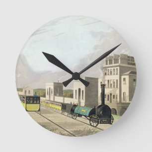 Ansicht der Manchester- und Liverpool-Eisenbahn, Runde Wanduhr