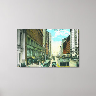 Ansicht der Markt-Straße von Grant-Straße Leinwanddruck