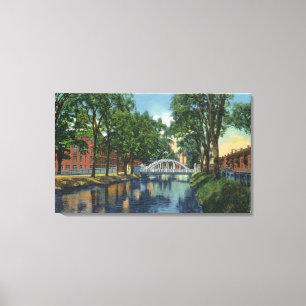Ansicht der Mühlen entlang dem Kanal Leinwanddruck