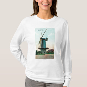 Ansicht der niederländischen Windmühle an Golden T-Shirt