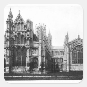 Ansicht der Ostfassade und des Chores, c.1321-40 Quadratischer Aufkleber