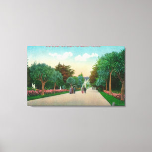 Ansicht der Palmen-Allee auf Sutro Höhen Leinwanddruck