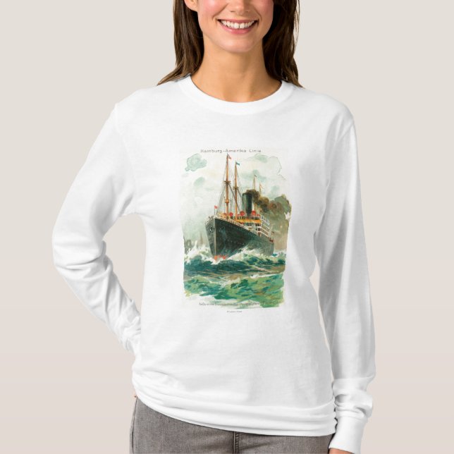 Ansicht der Patricia in Meer, Hamburg-Amerika T-Shirt (Vorderseite)