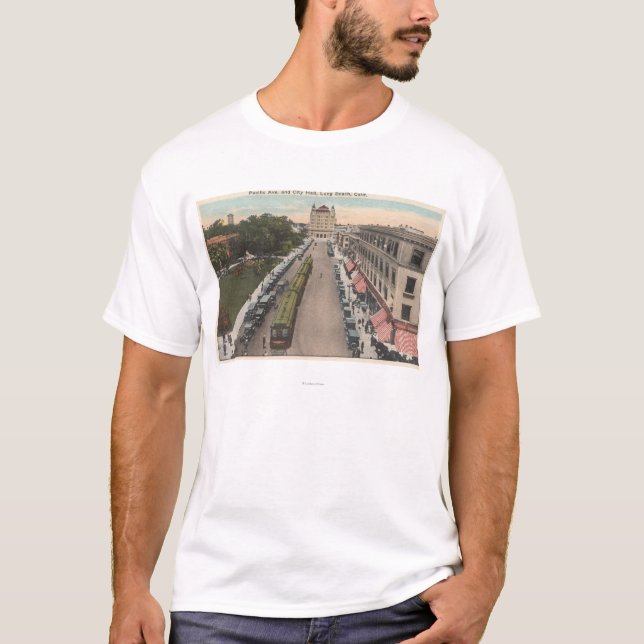 Ansicht der pazifischen Allee und Rathaus T-Shirt (Vorderseite)