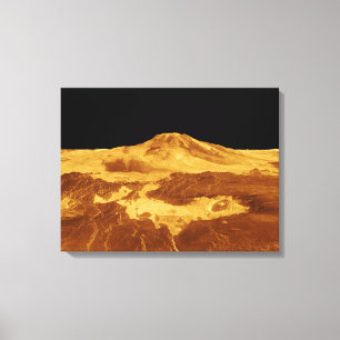 Ansicht der Perspektiven-3D von Maat Mons auf Leinwanddruck