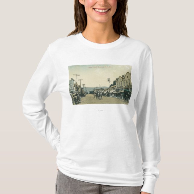 Ansicht der Pferdewagen auf Castro Straße T-Shirt (Vorderseite)